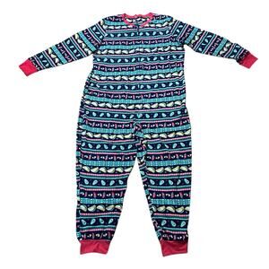 Jammies For Your Families Women's XL One Piece Pajama Set Tacos and Christmas